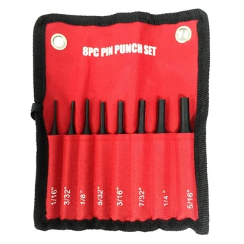 8Pcs Profesionálne Roll Pin Jar Punč Auta Skrutka Chytiť Roll Up Prípade Pin Punč Nástroj Kolíky Grip S puzdra