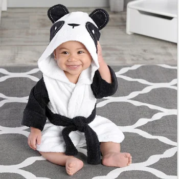 Flanelové Dieťa Župan Nové Módne detské oblečenie pre voľný čas pre Chlapcov a Dievčatá Roztomilá Panda Cartoon Nightgown