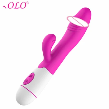 OLO USB Nabíjanie Duálne Vibrácie Králik Dildo Vibrátor G-Spot Masér Vaginálne Stimulátor Klitorisu Sexuálne Hračky pre Ženy